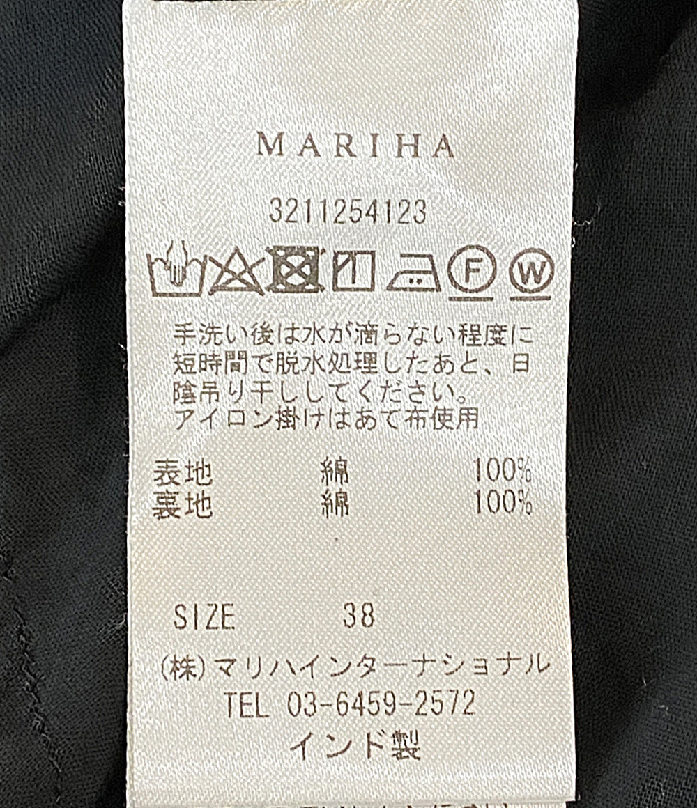 美品 MARIHA ノースリーブワンピース ブラック 総柄 3211254123 レディース SIZE 38 マリハ
