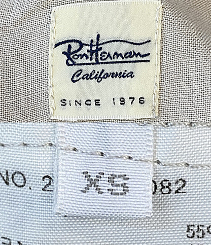 Ron Herman 長袖ワンピース 麻 キーネック フロントギャザー ベージュ 2710300082 レディース SIZE XS ロンハーマン
