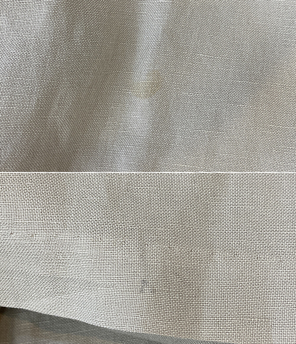 Ron Herman 長袖ワンピース 麻 キーネック フロントギャザー ベージュ 2710300082 レディース SIZE XS ロンハーマン
