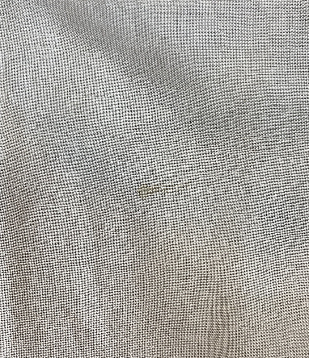 Ron Herman 長袖ワンピース 麻 キーネック フロントギャザー ベージュ 2710300082 レディース SIZE XS ロンハーマン