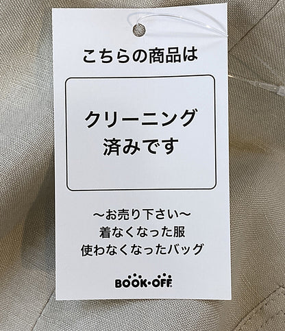Ron Herman 長袖ワンピース 麻 キーネック フロントギャザー ベージュ 2710300082 レディース SIZE XS ロンハーマン
