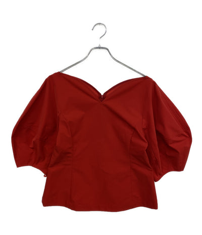 美品 LE PHIL ルフィル 半袖シャツ ブラウス レッド 534-5110409 レディース SIZE F