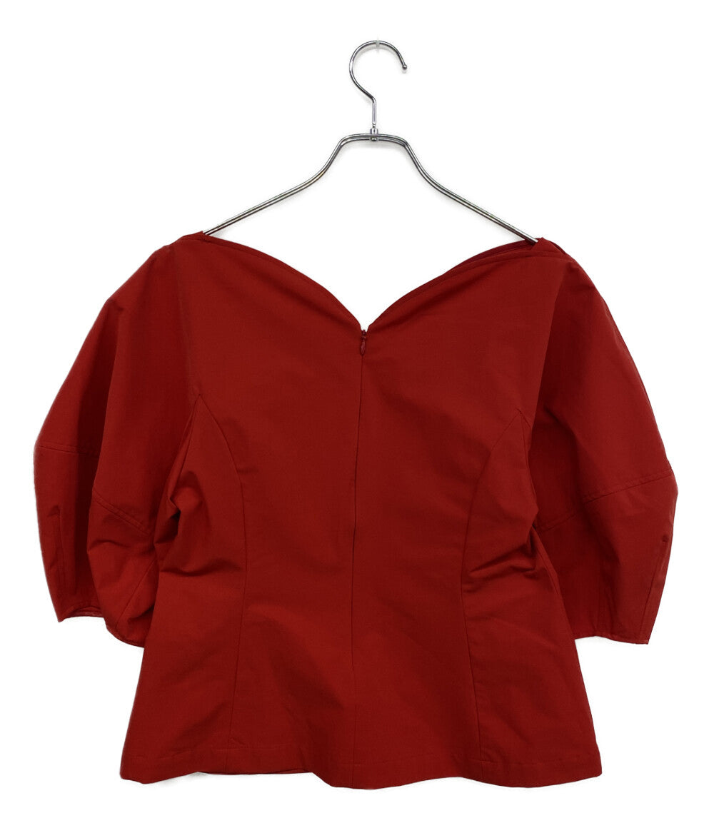 美品 LE PHIL ルフィル 半袖シャツ ブラウス レッド 534-5110409 レディース SIZE F