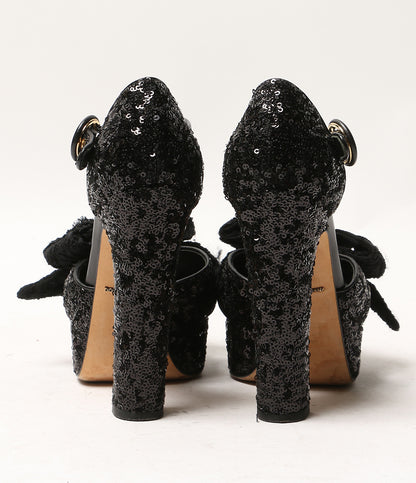 DOLCE & GABBANA パンプス ストロベリー スパンコール リボン レディース SIZE 36 ドルチェアンドガッバーナ