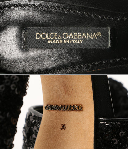 DOLCE & GABBANA パンプス ストロベリー スパンコール リボン レディース SIZE 36 ドルチェアンドガッバーナ