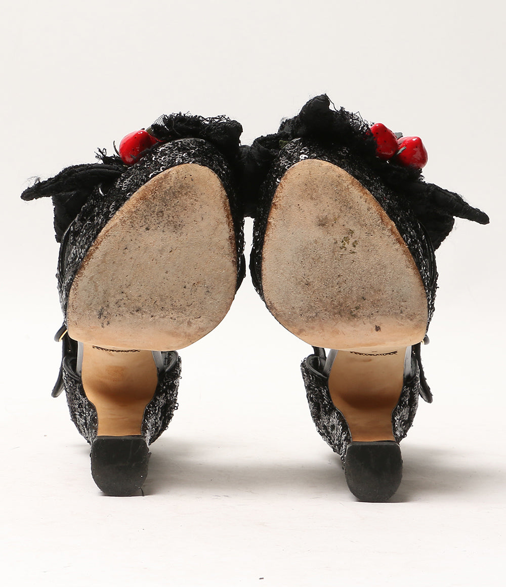 DOLCE & GABBANA パンプス ストロベリー スパンコール リボン レディース SIZE 36 ドルチェアンドガッバーナ