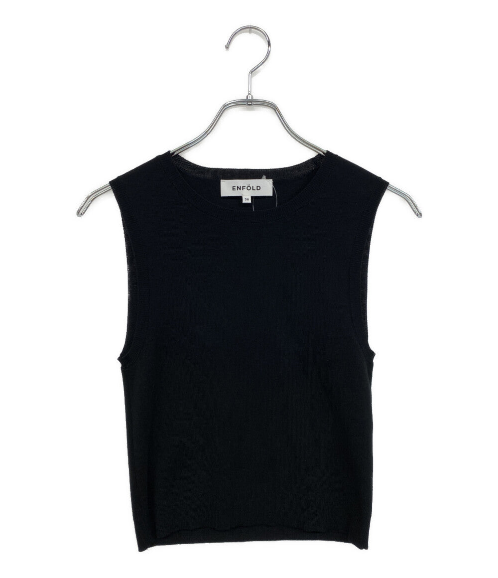 美品 ENFOLD 半袖ワンピース クラシック天竺 CUT×KNIT DRESS 22ss 300FS883-1070 レディース SIZE 36 エンフォルド