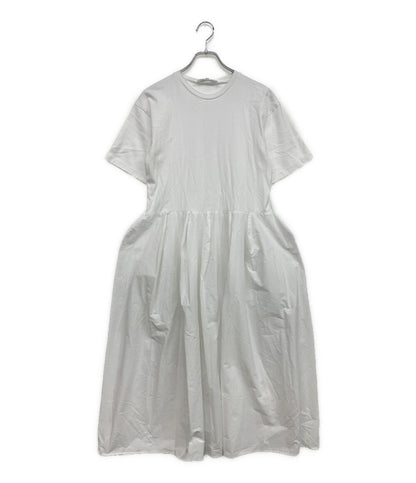 美品 ENFOLD 半袖ワンピース クラシック天竺 CUT×KNIT DRESS 22ss 300FS883-1070 レディース SIZE 36 エンフォルド