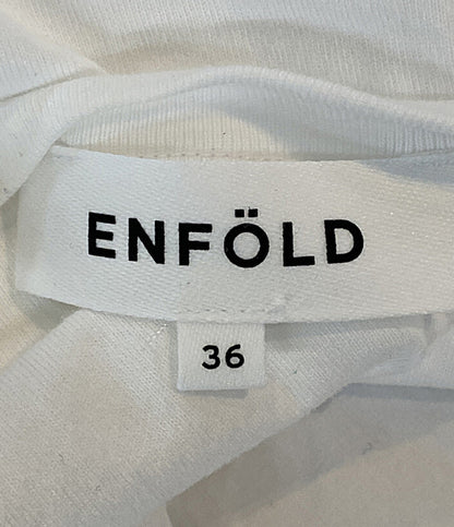 美品 ENFOLD 半袖ワンピース クラシック天竺 CUT×KNIT DRESS 22ss 300FS883-1070 レディース SIZE 36 エンフォルド