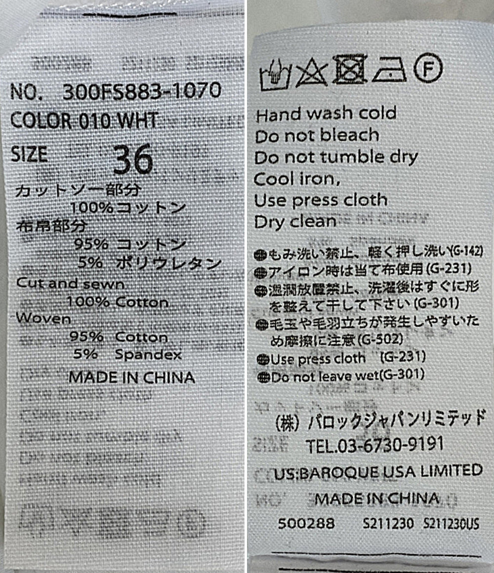 美品 ENFOLD 半袖ワンピース クラシック天竺 CUT×KNIT DRESS 22ss 300FS883-1070 レディース SIZE 36 エンフォルド