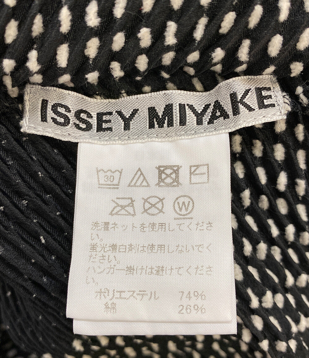 美品 ISSEY MIYAKE 半袖ワンピース IM02FH687 ブラック レディース SIZE 2 イッセイミヤケ