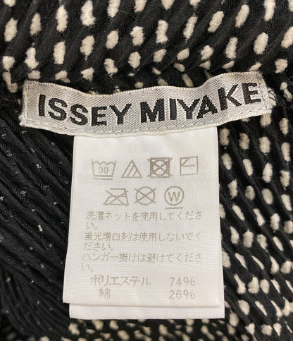 美品 ISSEY MIYAKE 半袖ワンピース IM02FH687 ブラック レディース SIZE 2 イッセイミヤケ