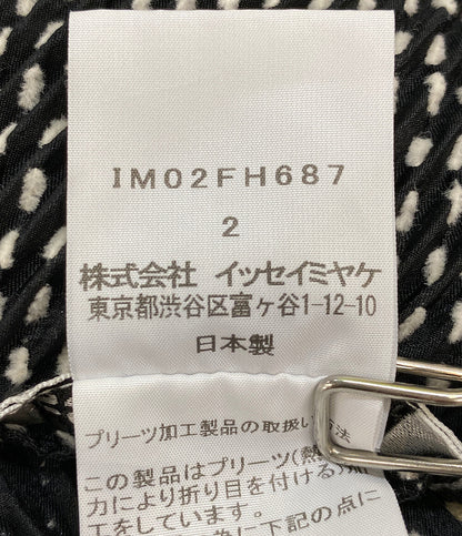 美品 ISSEY MIYAKE 半袖ワンピース IM02FH687 ブラック レディース SIZE 2 イッセイミヤケ