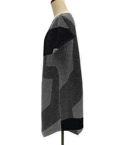 美品 ISSEY MIYAKE 半袖ワンピース IM02FH687 ブラック レディース SIZE 2 イッセイミヤケ