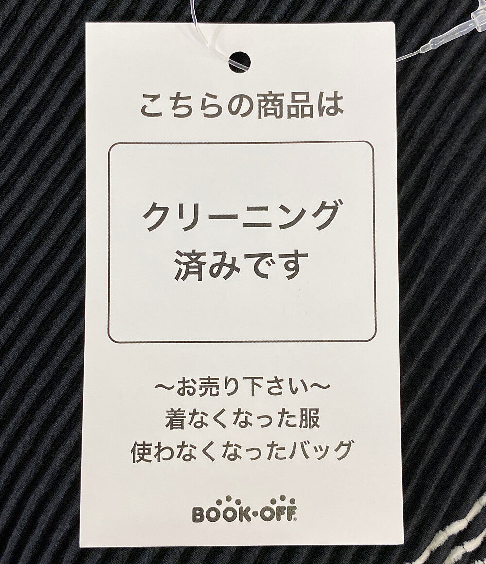 美品 ISSEY MIYAKE 半袖ワンピース IM02FH687 ブラック レディース SIZE 2 イッセイミヤケ