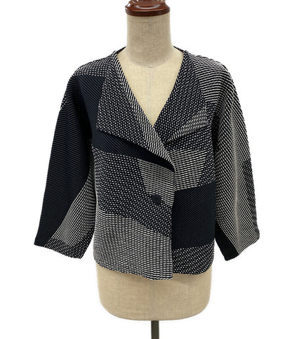 美品 ISSEY MIYAKE カーディガン IMO2FO0690 ブラック レディース SIZE 2 イッセイミヤケ