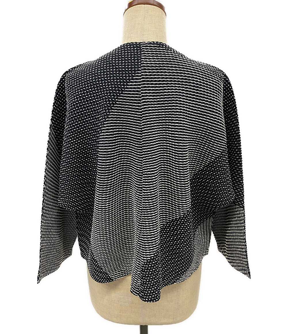 美品 ISSEY MIYAKE カーディガン IMO2FO0690 ブラック レディース SIZE 2 イッセイミヤケ