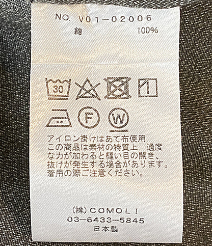美品 COMOLI 長袖シャツ グレー V01-02006 メンズ SIZE 2 コモリ