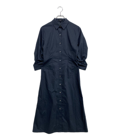 theory 五分袖ワンピース シャツワンピ ネイビー 01-6105209-770-702 レディース SIZE 2 セオリー