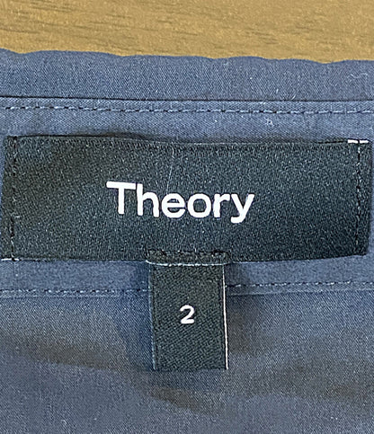 theory 五分袖ワンピース シャツワンピ ネイビー 01-6105209-770-702 レディース SIZE 2 セオリー
