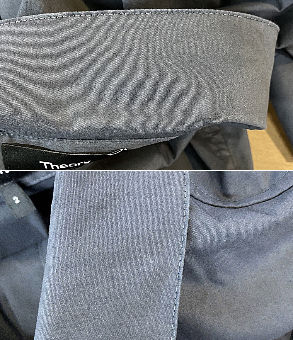 theory 五分袖ワンピース シャツワンピ ネイビー 01-6105209-770-702 レディース SIZE 2 セオリー