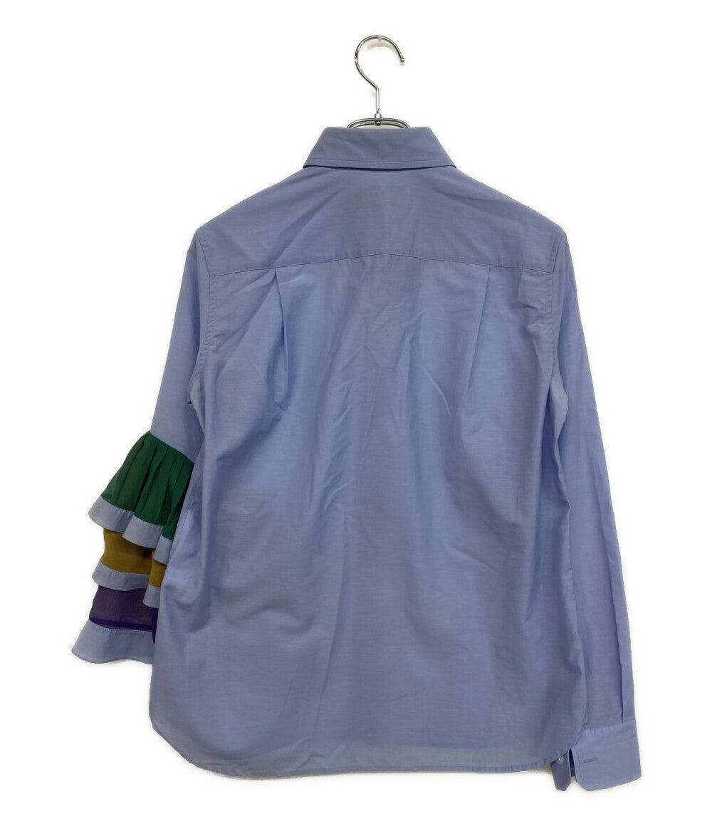 kolor 長袖シャツ チュール ドッキングブラウス ブルー 21WCL-B01105 レディース SIZE 2 カラー
