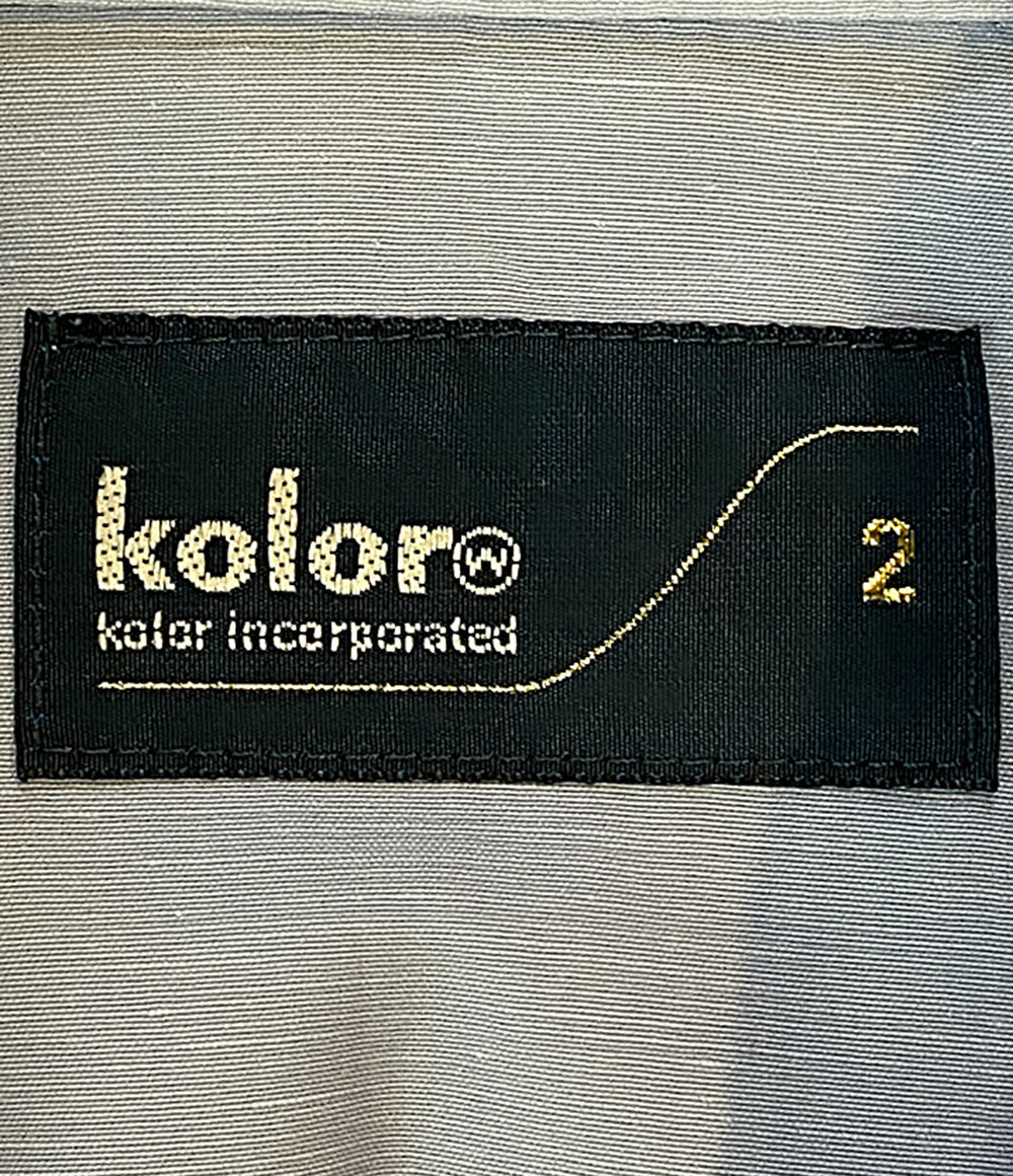 kolor 長袖シャツ チュール ドッキングブラウス ブルー 21WCL-B01105 レディース SIZE 2 カラー