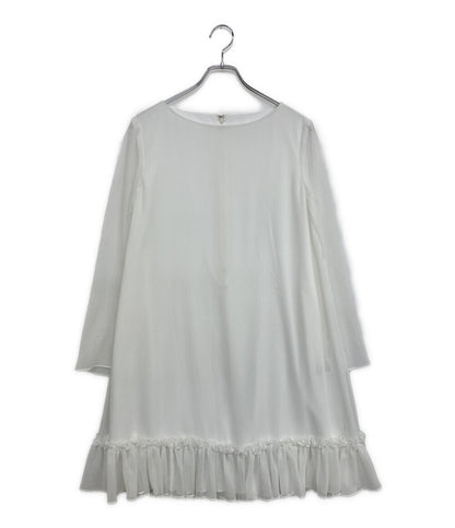 美品 ADEAM 長袖ワンピース LONG SLEEVE PLISSE DRESS 41798-APOOA01T-2 レディース SIZE 2 アディアム