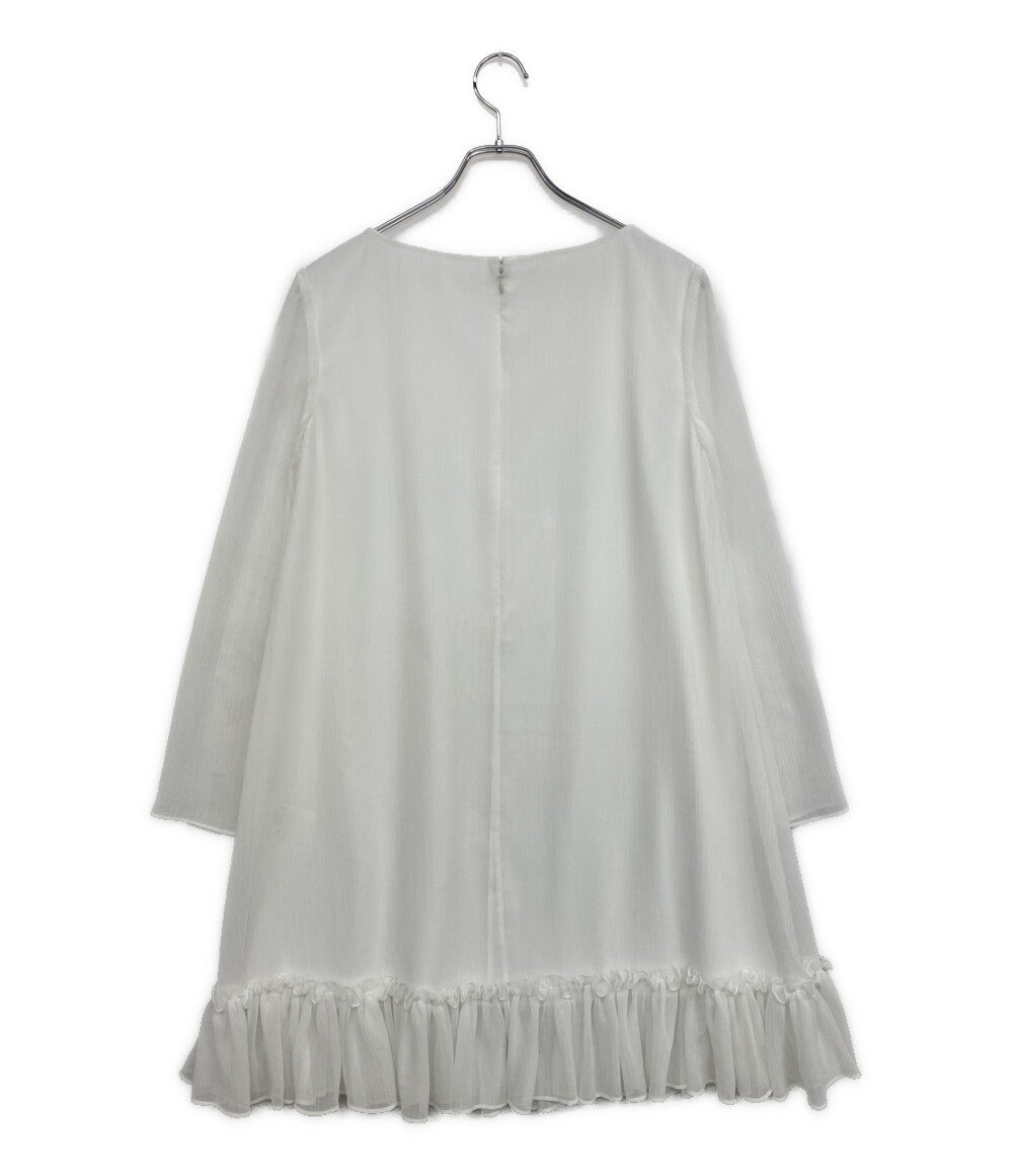美品 ADEAM 長袖ワンピース LONG SLEEVE PLISSE DRESS 41798-APOOA01T-2 レディース SIZE 2 アディアム