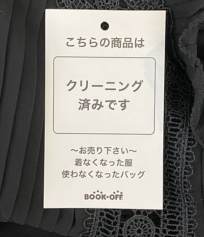 POLO RALPH LAUREN 長袖ワンピース シフォンプリーツ ブラック インナー付 レディース SIZE 2 ポロ・ラルフローレン