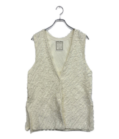 美品 BEARDSLEY ベスト ホワイト フリンジ BEZ1041107A0002 レディース SIZE F ビアズリー