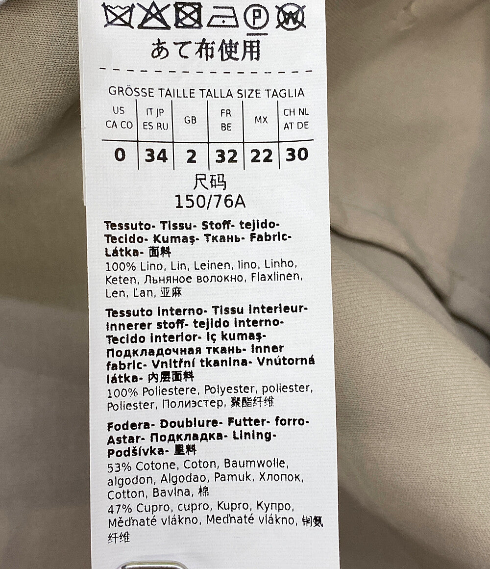 MAX MARA コート リネン100 ベージュ 23101101326 レディース SIZE 34 マックスマーラ