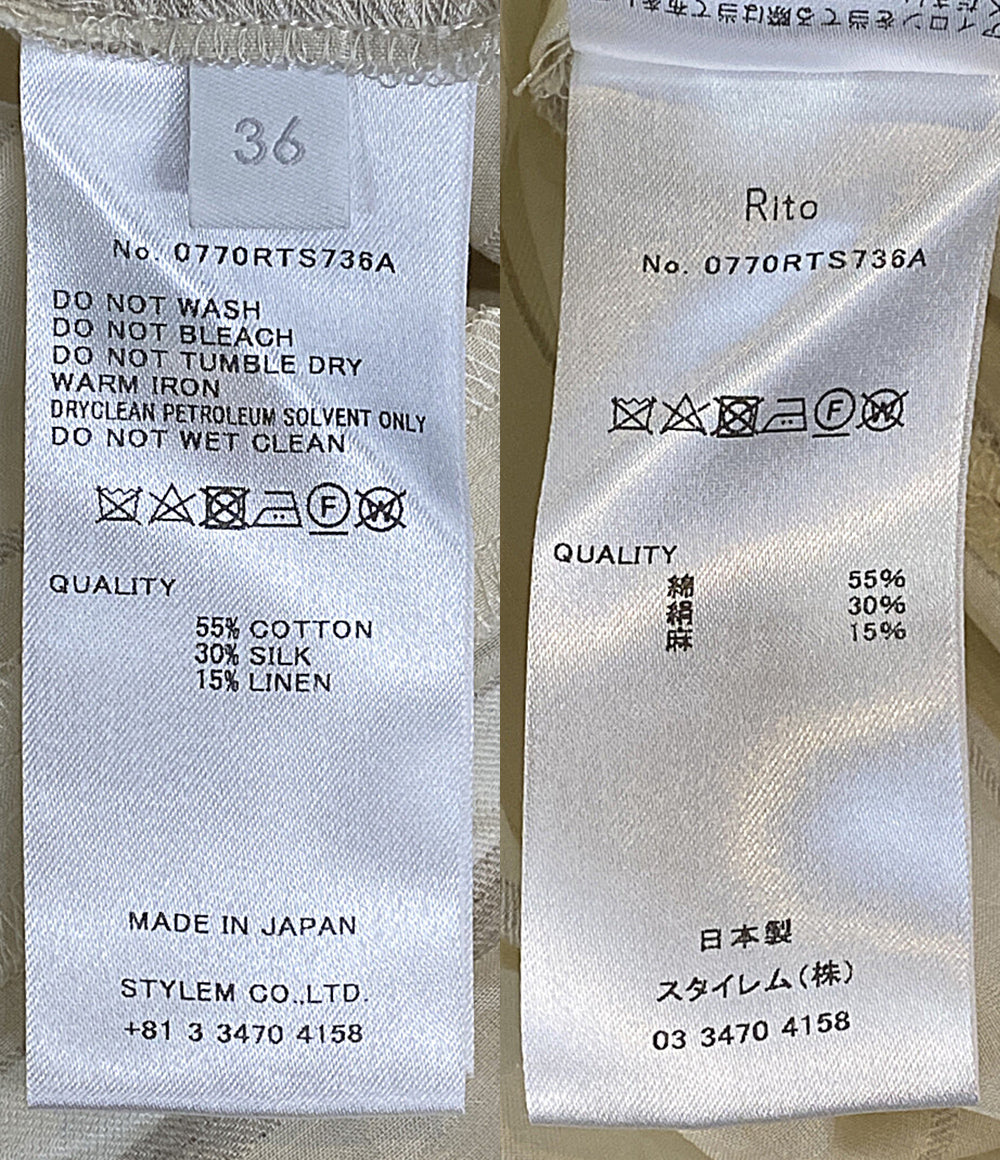 RITO リト ノースリーブワンピース ストライプ 肩リボン 0770RTS736A レディース SIZE 36