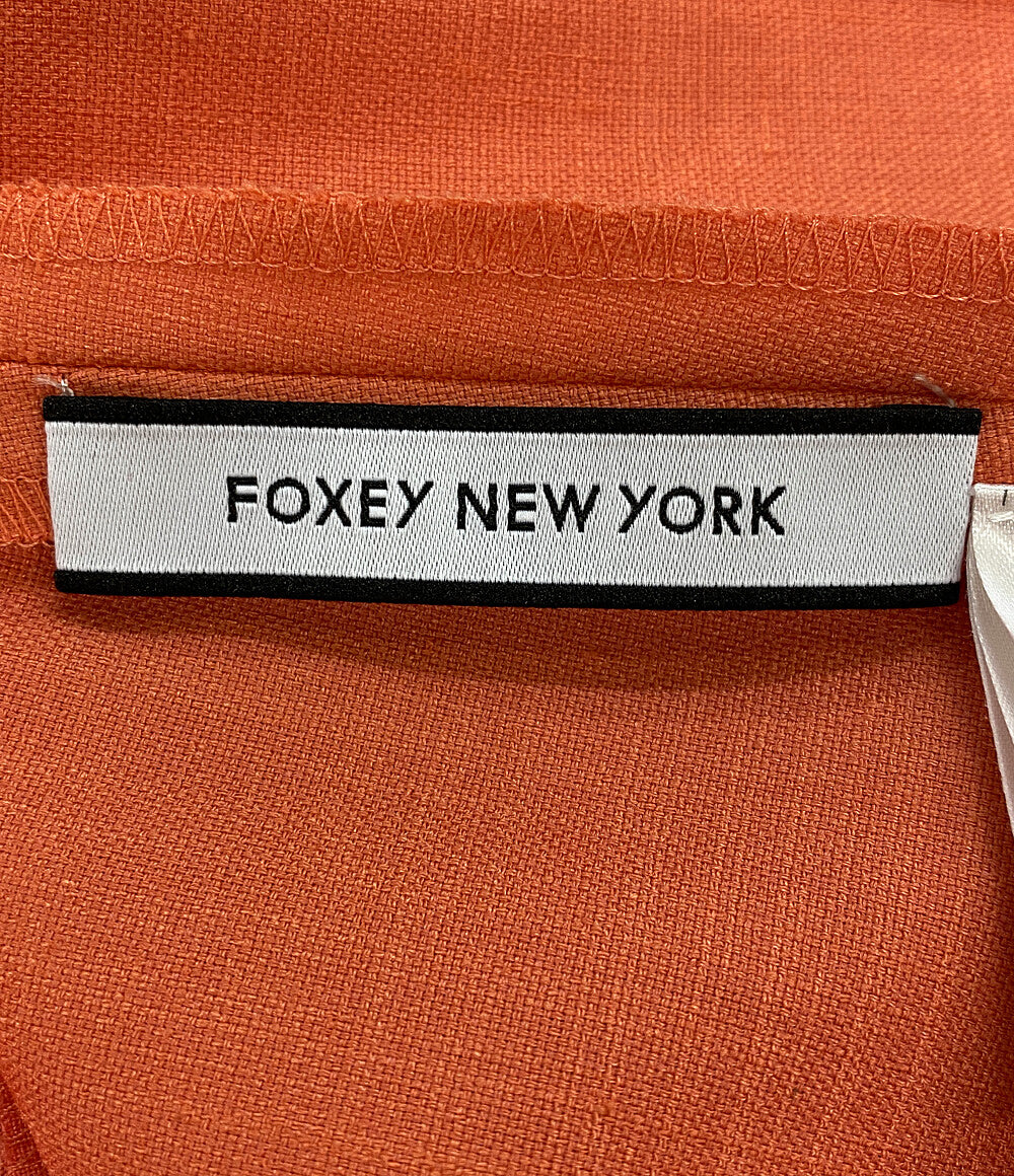 美品 FOXEY 半袖ワンピース 25ss 45140 Sundance マンダリン レディース SIZE 38 フォクシー