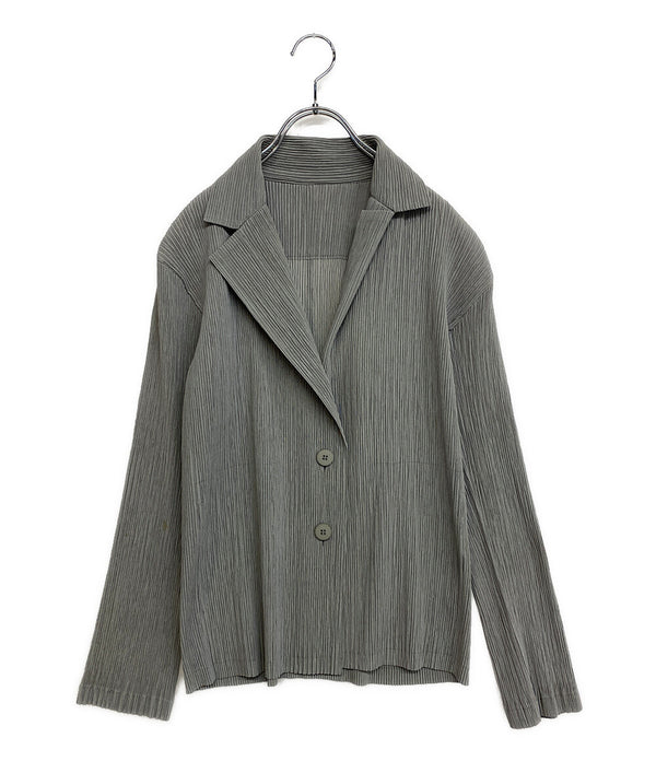 ISSEY MIYAKE テーラードジャケット プリーツ グレー IM42FD421 レディース SIZE 2 イッセイミヤケ