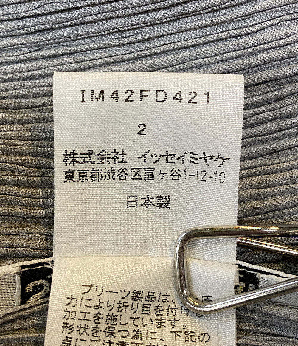 ISSEY MIYAKE テーラードジャケット プリーツ グレー IM42FD421 レディース SIZE 2 イッセイミヤケ
