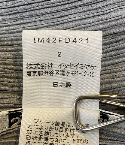 ISSEY MIYAKE テーラードジャケット プリーツ グレー IM42FD421 レディース SIZE 2 イッセイミヤケ