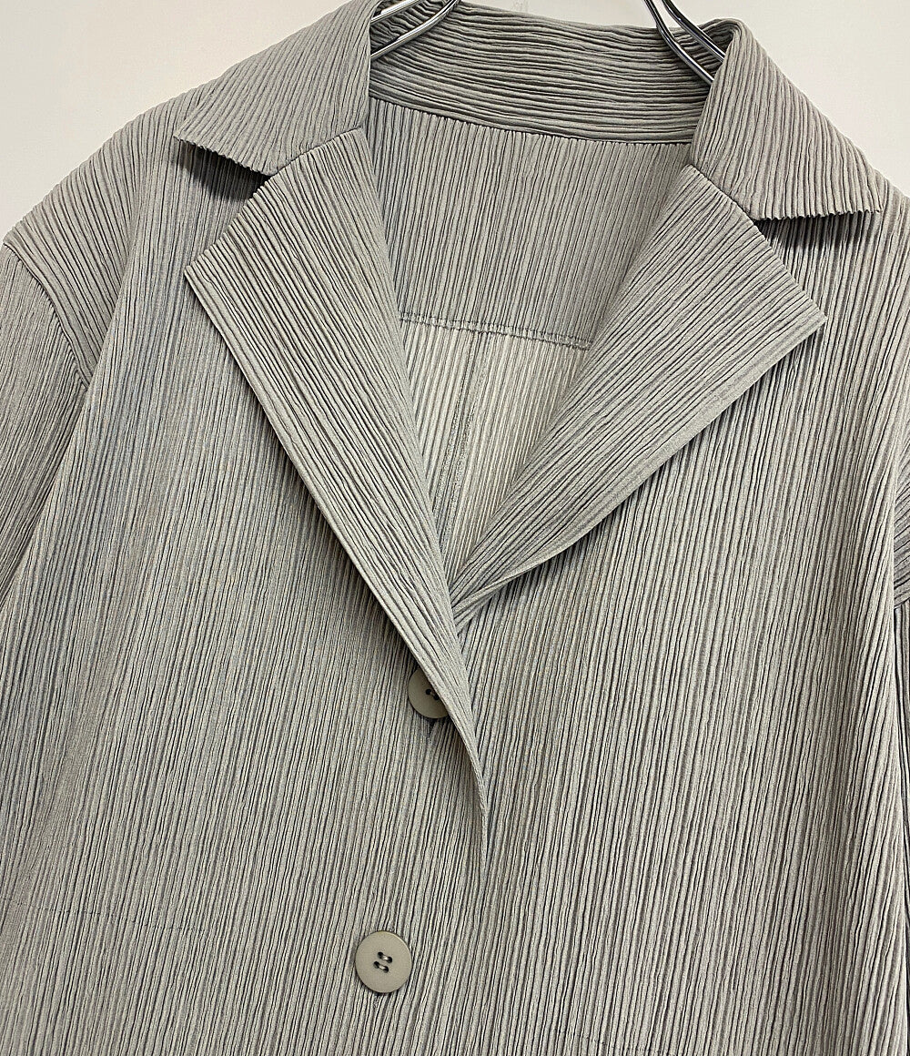 ISSEY MIYAKE テーラードジャケット プリーツ グレー IM42FD421