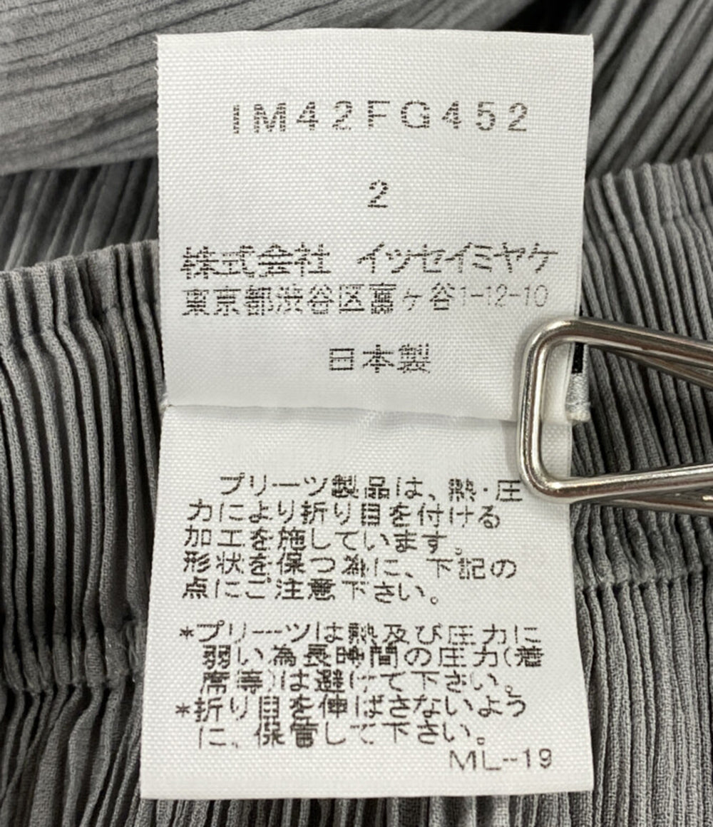 ISSEY MIYAKE スカート プリーツ グレー IM42FG452 レディース SIZE 2 イッセイミヤケ