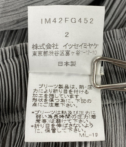 ISSEY MIYAKE スカート プリーツ グレー IM42FG452 レディース SIZE 2 イッセイミヤケ