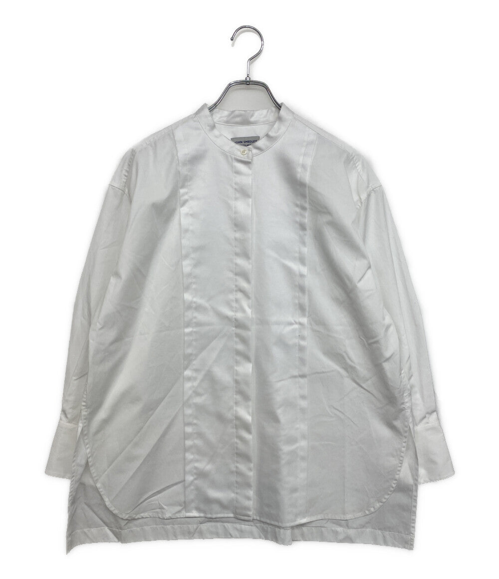 JOHN SMEDLEY 長袖シャツ バンドカラーコットン100 L0343FB111 レディース SIZE F ジョンスメドレー
