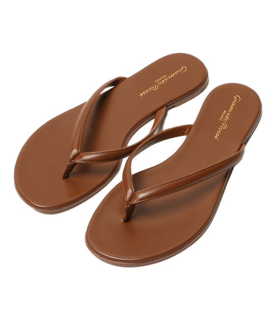 美品 Gianvito Rossi フラットサンダル ブラウン レザー レディース SIZE 37 ジャンヴィトロッシ
