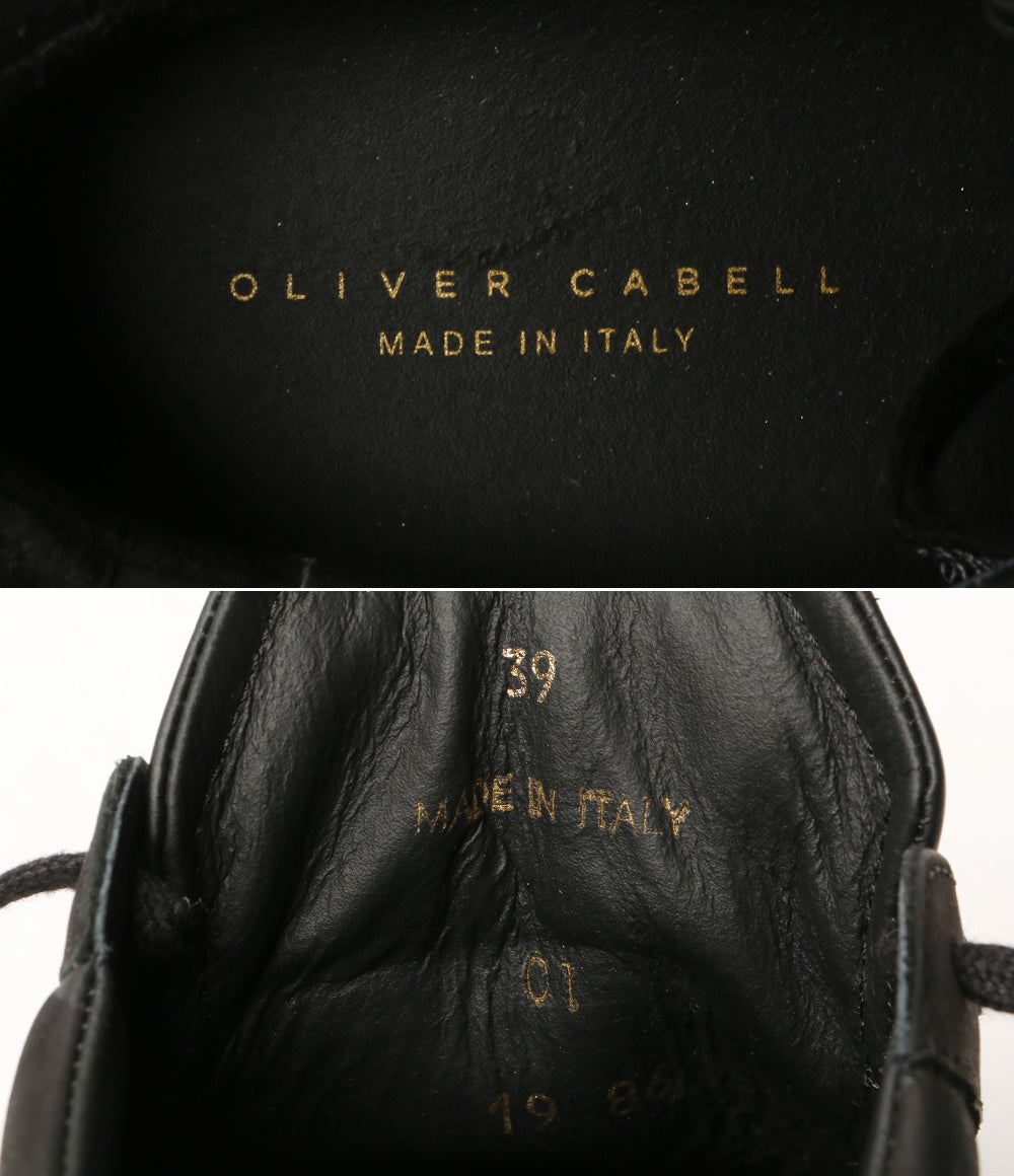 美品 OLIVER CABELL オリバーキャベル スニーカー ローカット レザー ダメージ加工 ブラック レディース SIZE 39