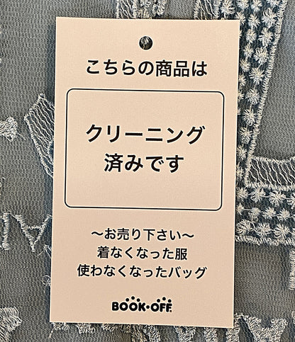 美品 TADASHI SHOJI ノースリーブワンピース 総刺繍ロゴ ミニドレス ライトブルー BIL1954MJ レディース SIZE 2 タダシショージ