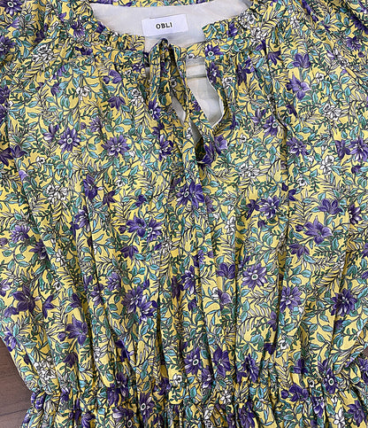 美品 OBLI オブリ フレンチスリーブワンピース 10ZKNKD4-M レディース SIZE M