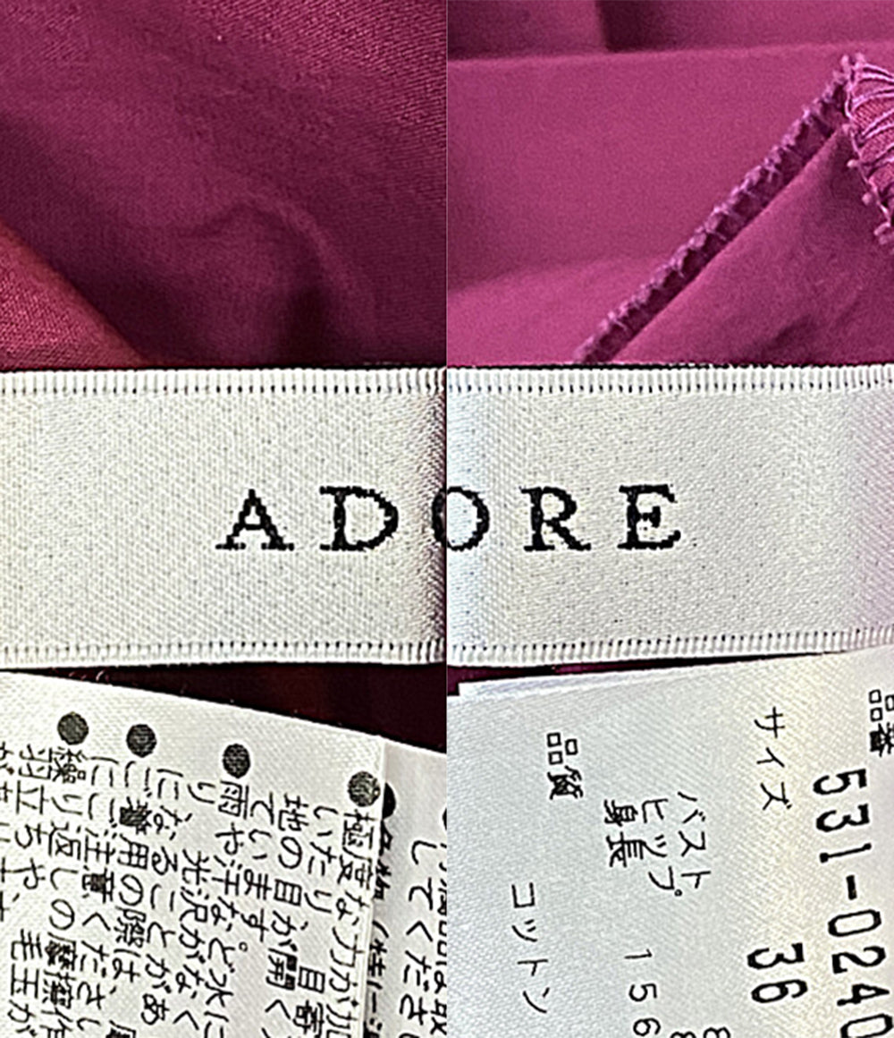 ADORE 半袖ワンピース パープル スキッパーシャツワンピ 531-0240613 レディース SIZE 36 アドーア