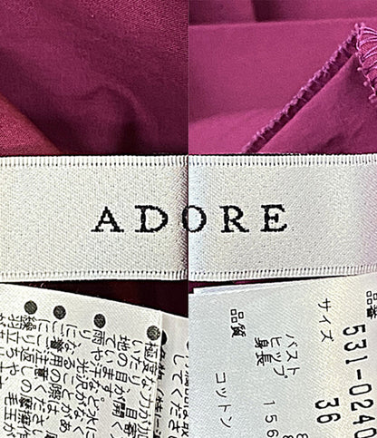 ADORE 半袖ワンピース パープル スキッパーシャツワンピ 531-0240613 レディース SIZE 36 アドーア
