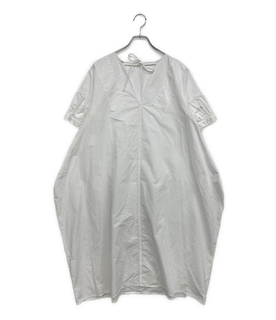 美品 SEEALL シーオール 半袖ワンピース GATHER SLEEVE SMOK DRESS SAW23DR301 レディース SIZE 36