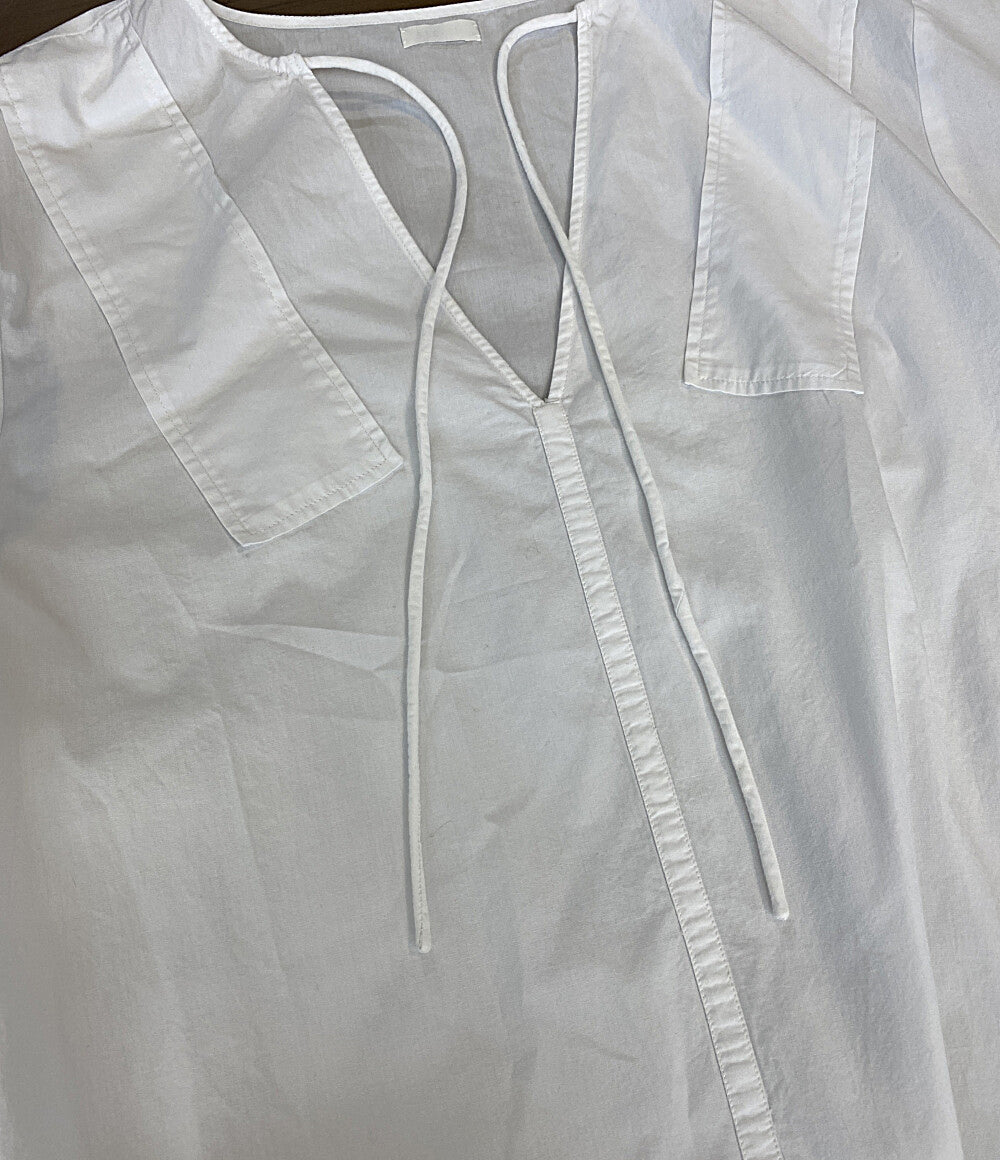 美品 SEEALL シーオール 半袖ワンピース GATHER SLEEVE SMOK DRESS SAW23DR301 レディース SIZE 36