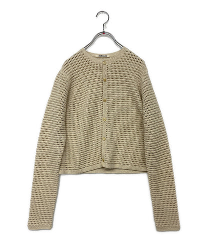 美品 AURALEE メッシュニットカーディガン アイボリー 26SS A26SC03SS レディース SIZE 1 オーラリー